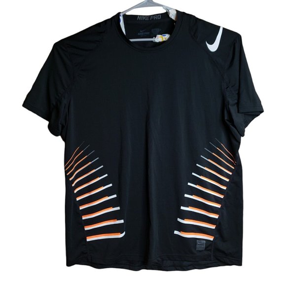 Mens Nike Pro Fitted Spandex Shirt Black W Graphic Size XXL - Picture 1 of 7